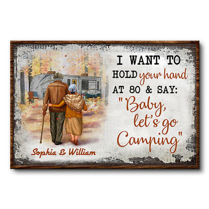 Camping Old Couple Let's Go Camping Custom RVs - Personalized Custom Poster