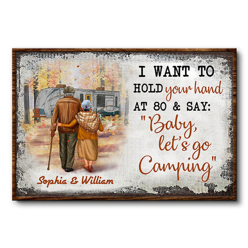 Camping Old Couple Let's Go Camping Custom RVs - Personalized Custom Poster