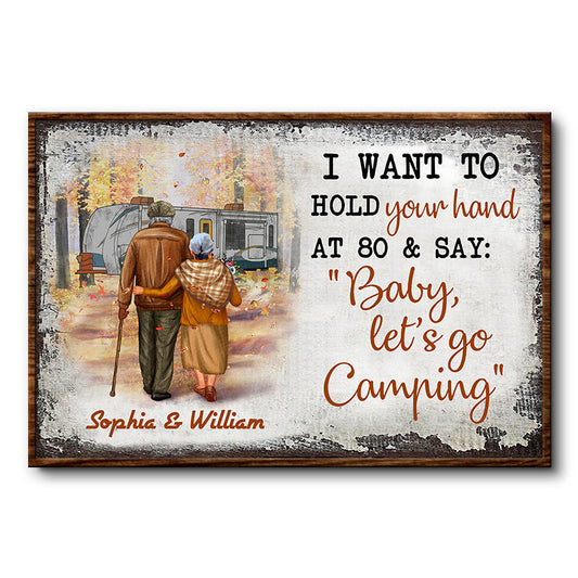 Camping Old Couple Let's Go Camping Custom RVs - Personalized Custom Poster