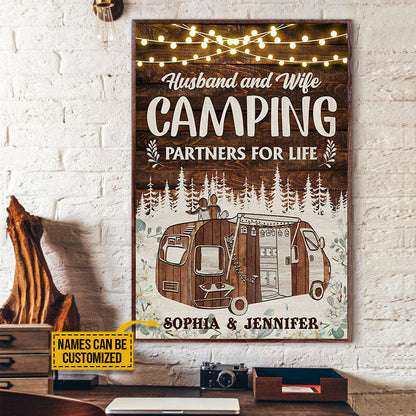 Camping Partners For Life Custom Poster, Wall Art Print Couple Gift