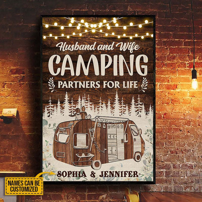 Camping Partners For Life Custom Poster, Wall Art Print Couple Gift