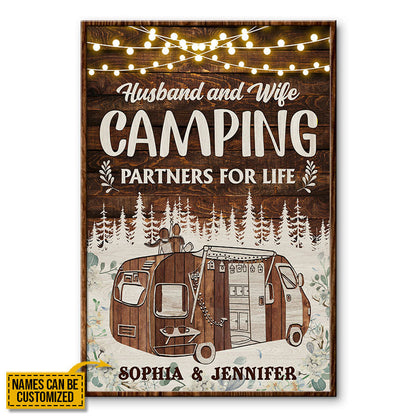 Camping Partners For Life Custom Poster, Wall Art Print Couple Gift