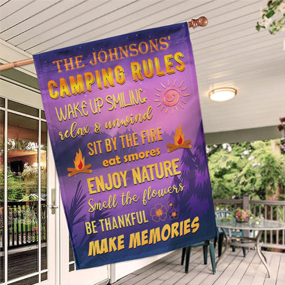 Camping Rules Make Memories - Personalized Custom Flag