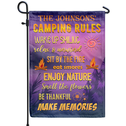 Camping Rules Make Memories - Personalized Custom Flag
