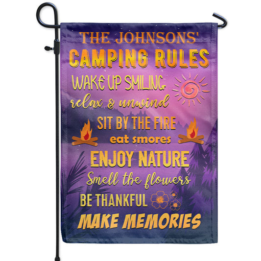 Camping Rules Make Memories - Personalized Custom Flag