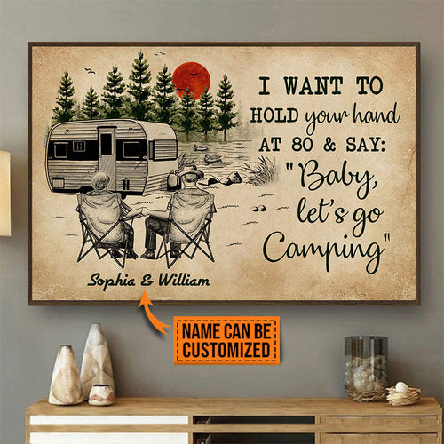 Camping Sketch Hold Your Hand Yellow 80 Custom Poster