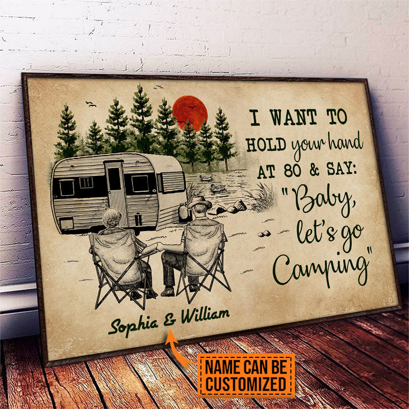 Camping Sketch Hold Your Hand Yellow 80 Custom Poster