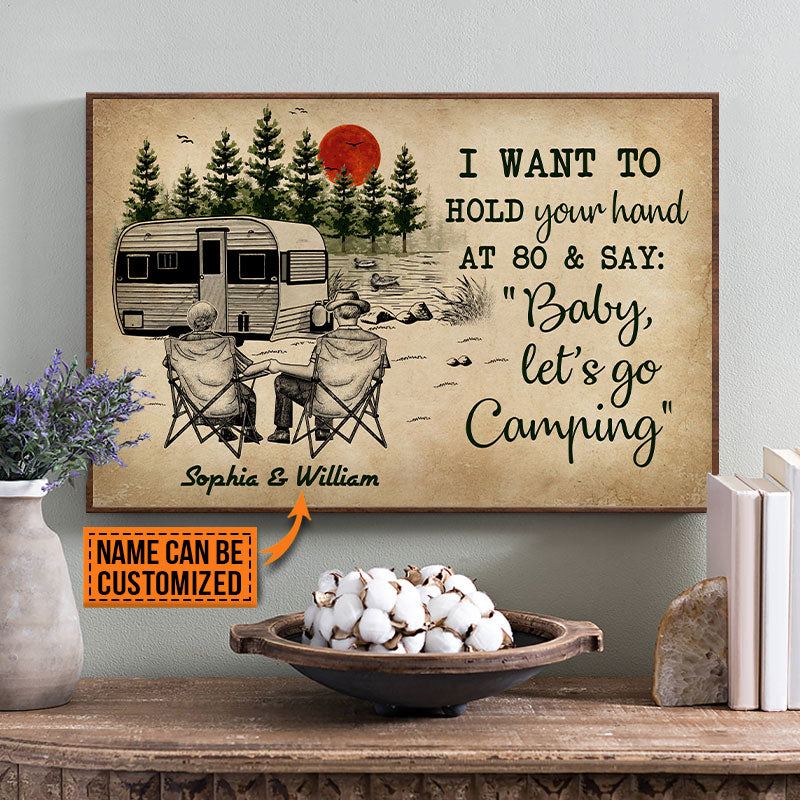 Camping Sketch Hold Your Hand Yellow 80 Custom Poster