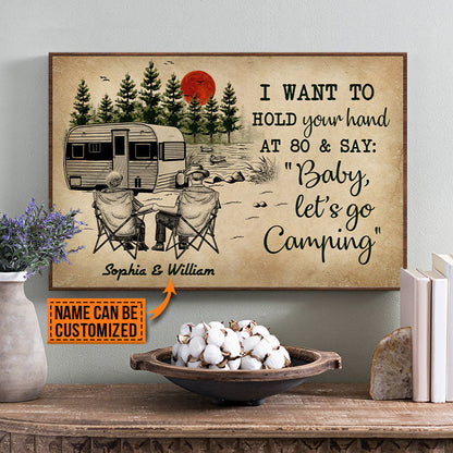 Camping Sketch Hold Your Hand Yellow 80 Custom Poster