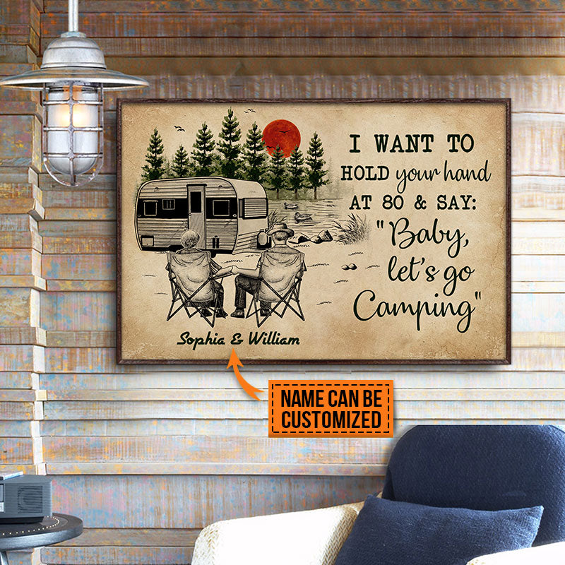 Camping Sketch Hold Your Hand Yellow 80 Custom Poster
