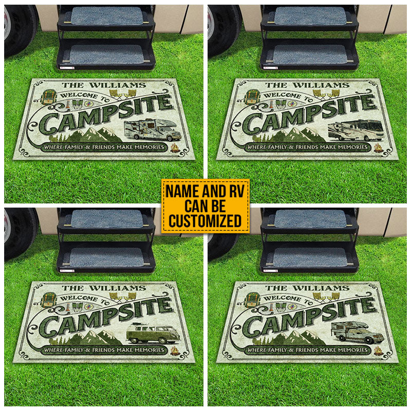Camping Welcome To Campsite Custom Doormat
