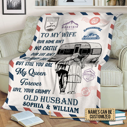 Camping Our Home Ain't Castle Custom Blanket