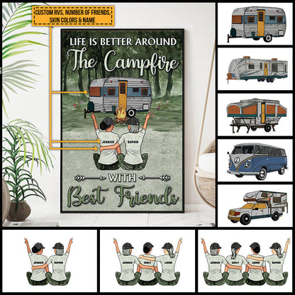 Camping Bestie Life Is Better Custom Poster