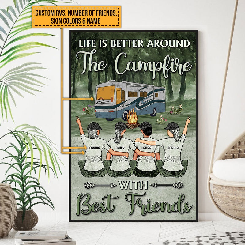 Camping Bestie Life Is Better Custom Poster
