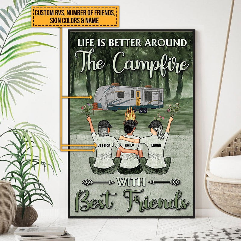 Camping Bestie Life Is Better Custom Poster