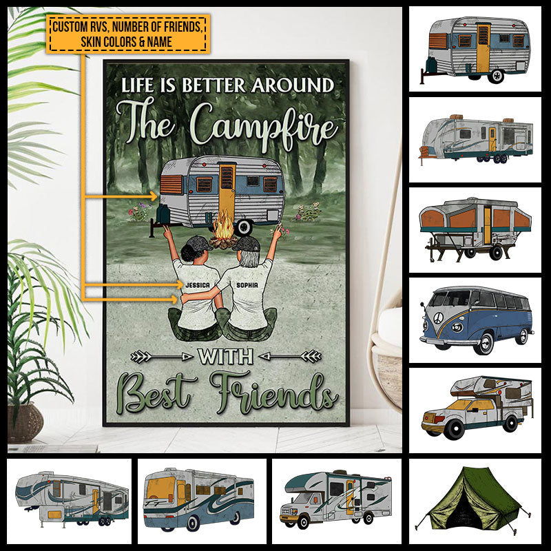 Camping Bestie Life Is Better Custom Poster