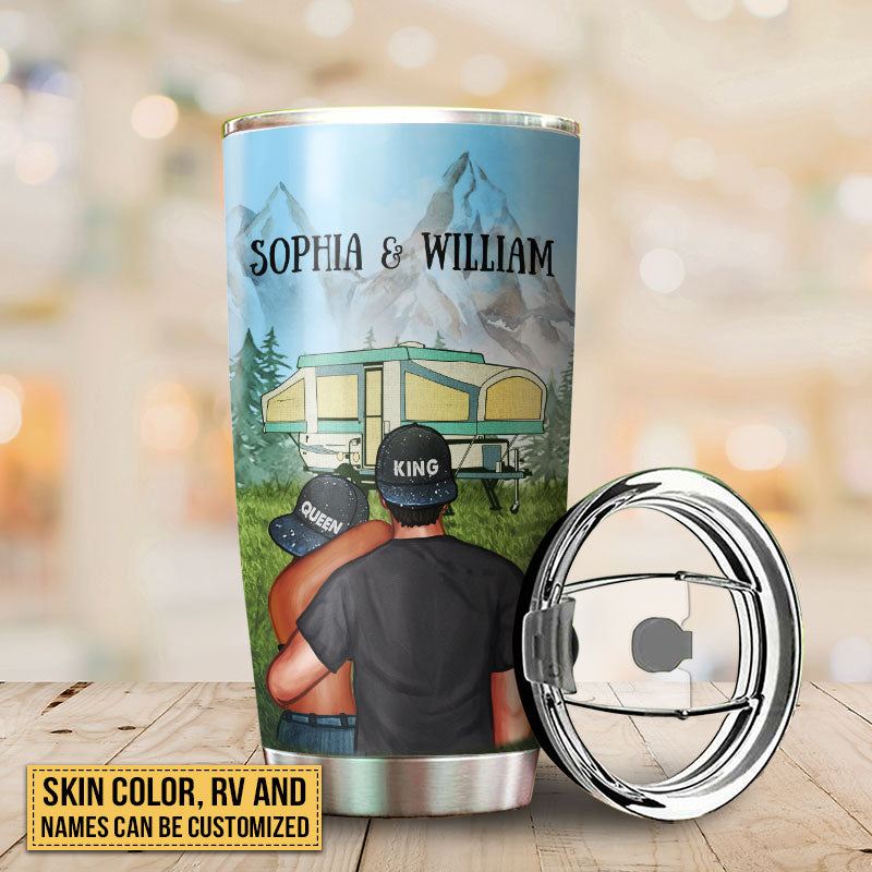 Camping Couple Campers Travelers Always At Home Custom Tumbler