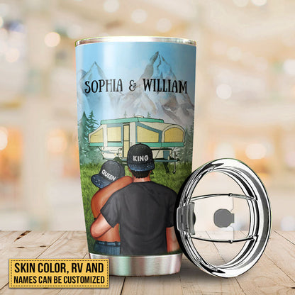 Camping Couple Campers Travelers Always At Home Custom Tumbler