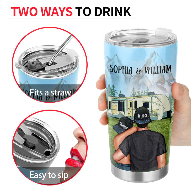 Camping Couple Campers Travelers Always At Home Custom Tumbler