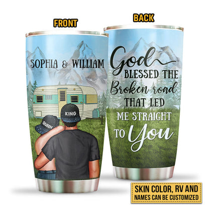 Camping Couple Campers Travelers God Blessed Custom Tumbler