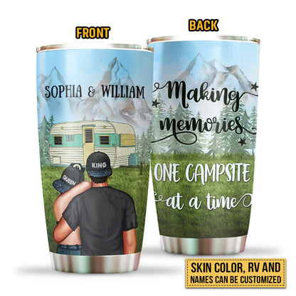 Camping Couple Campers Travelers Making Memories Custom Tumbler
