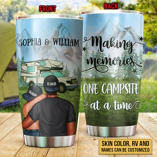 Camping Couple Campers Travelers Making Memories Custom Tumbler