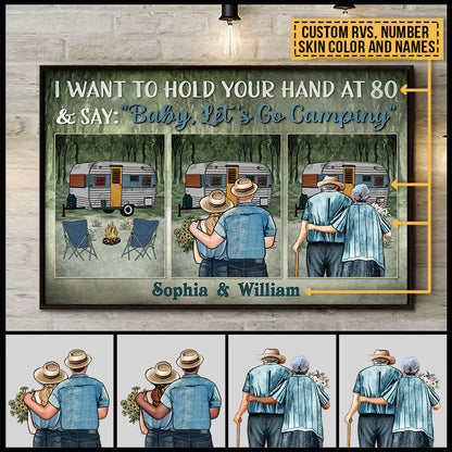 Camping Couple Let's Go Camping Skin Custom Poster