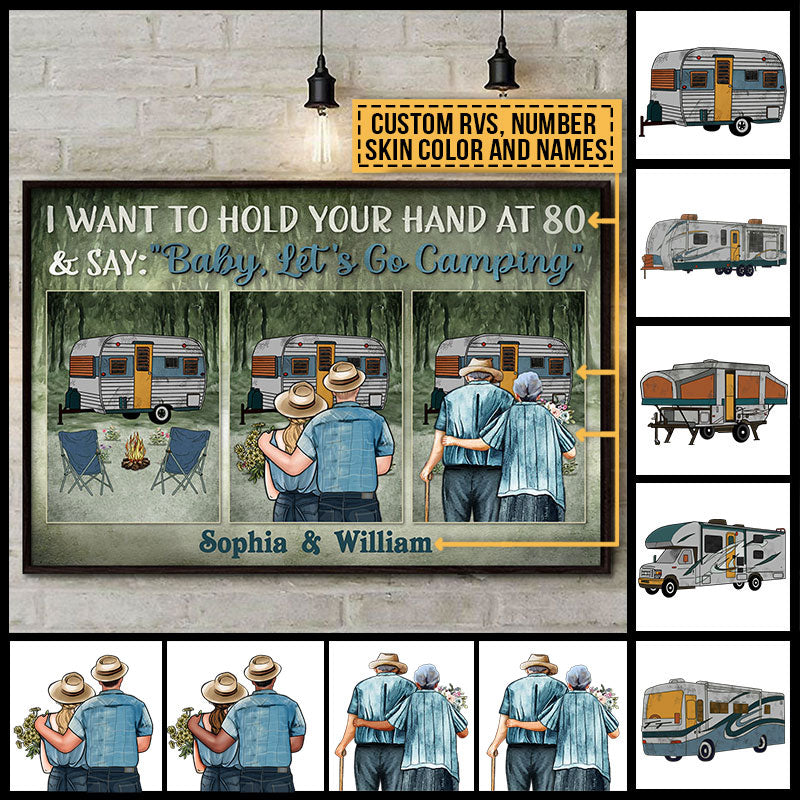 Camping Couple Let's Go Camping Skin Custom Poster
