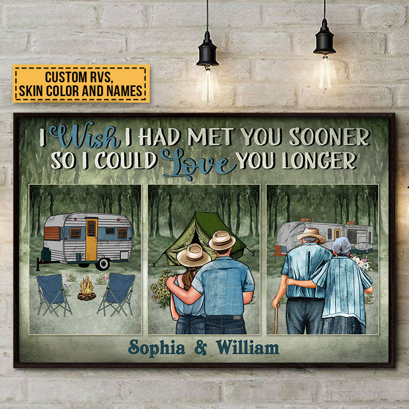 Camping Couple Met You Sooner Skin Custom Poster