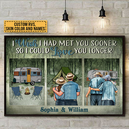 Camping Couple Met You Sooner Skin Custom Poster