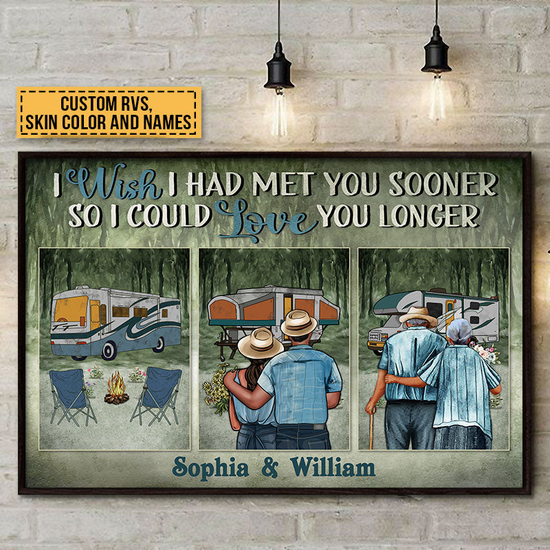 Camping Couple Met You Sooner Skin Custom Poster
