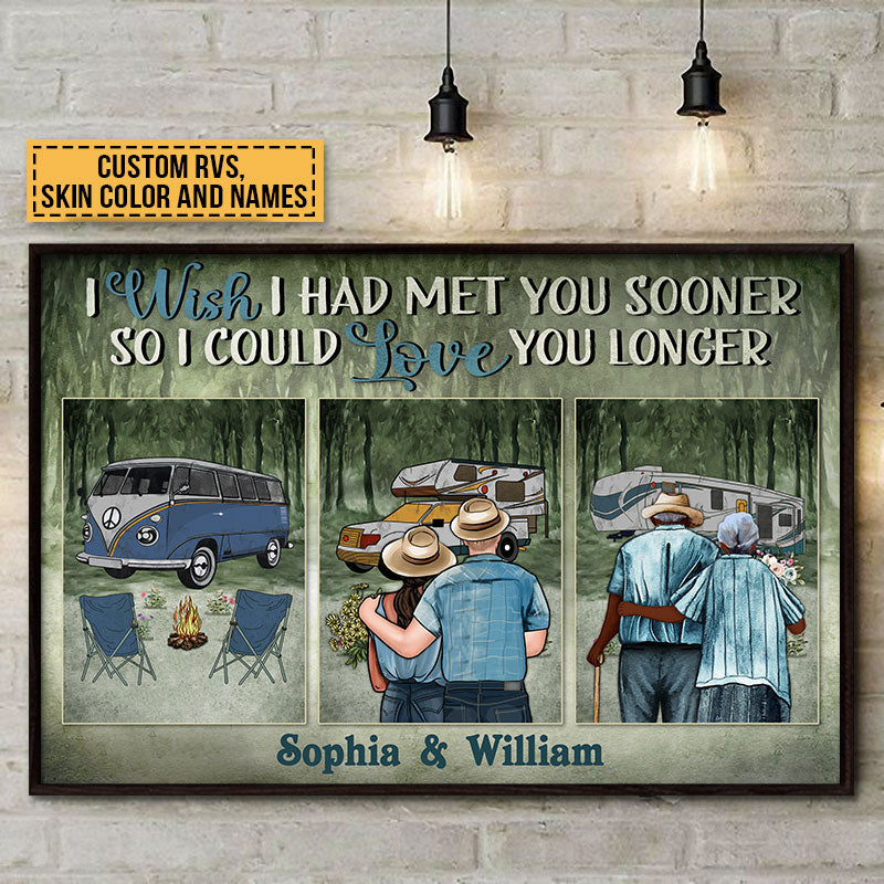 Camping Couple Met You Sooner Skin Custom Poster
