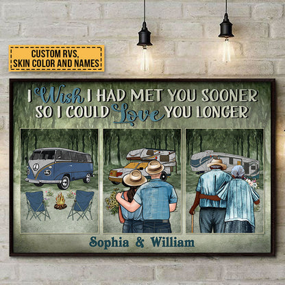 Camping Couple Met You Sooner Skin Custom Poster