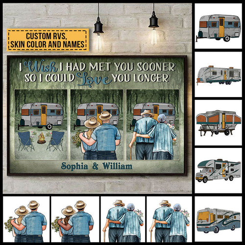 Camping Couple Met You Sooner Skin Custom Poster