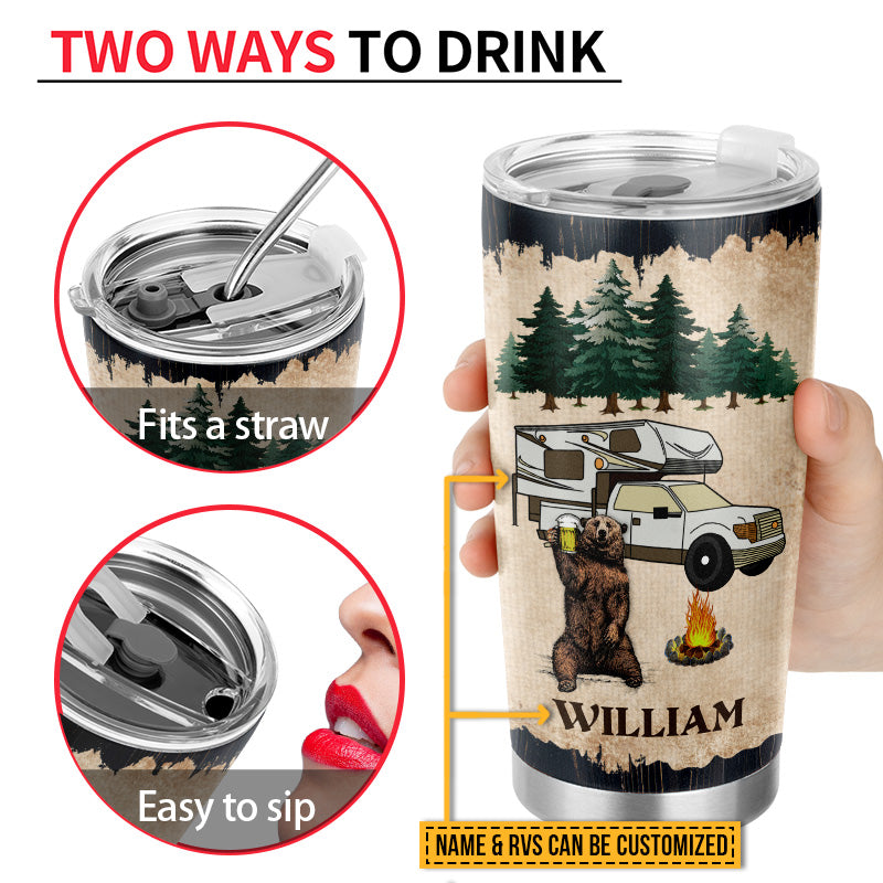 Camping Gift Camper RV Don't Always Drink Custom Tumbler