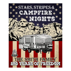 Camping Stars Stripes And Campfire Nights - Personalized Decor Decal