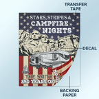 Camping Stars Stripes And Campfire Nights - Personalized Decor Decal