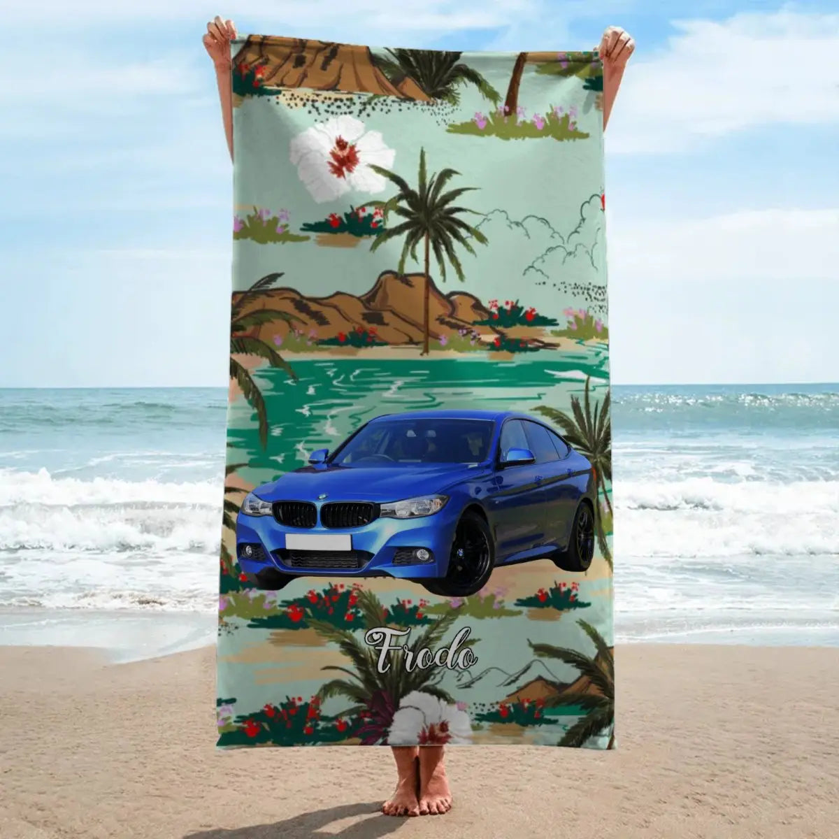 Car Lover - Custom Photo For Car Lover - Personalized Beach Towel (TL) Beach Towel The Next Custom Gift