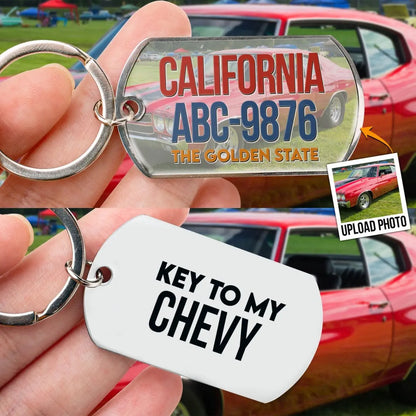 Car Lovers - Key To My Car - Personalized Stainless Steel Photo Keychain (LH) Keychain The Next Custom Gift