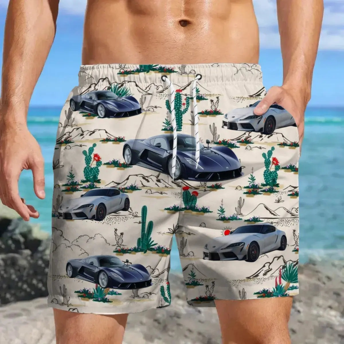 Car Lovers - Upload Photo - Personalized Beach Short Beach Short The Next Custom Gift