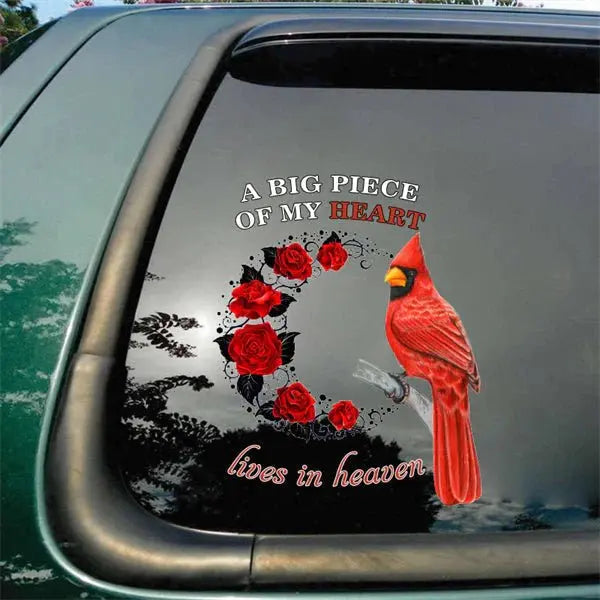 Cardinal - A Big Piece Of My Heart - Personalized Decal (HJ) Acrylic Plaque The Next Custom Gift