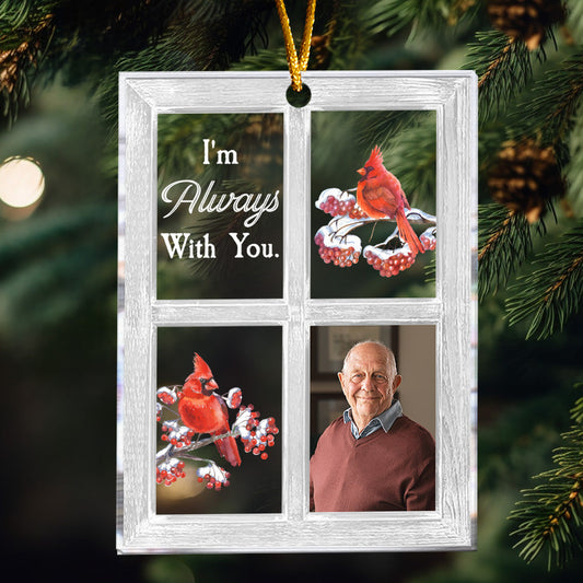 Cardinal Window - Personalized Acrylic Photo Ornament