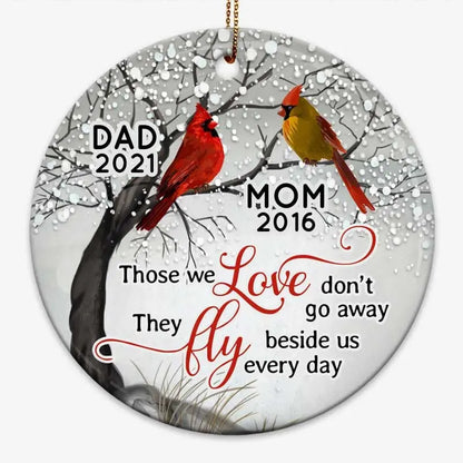 Cardinals Blossom Tree Dad Mom Memorial Personalized Circle Ornament ornament The Next Custom Gift