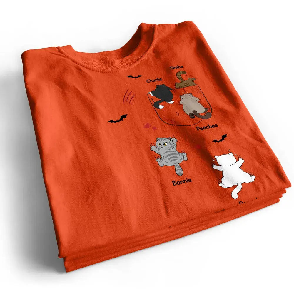 Cat Crawling Pocket Halloween Cat Lover Personalized Shirt Shirts & Tops The Next Custom Gift