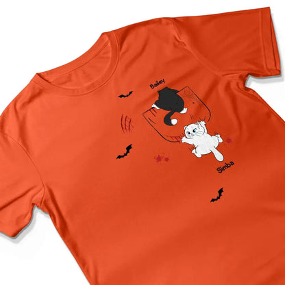 Cat Crawling Pocket Halloween Cat Lover Personalized Shirt Shirts & Tops The Next Custom Gift