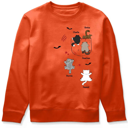 Cat Crawling Pocket Halloween Cat Lover Personalized Shirt Shirts & Tops The Next Custom Gift