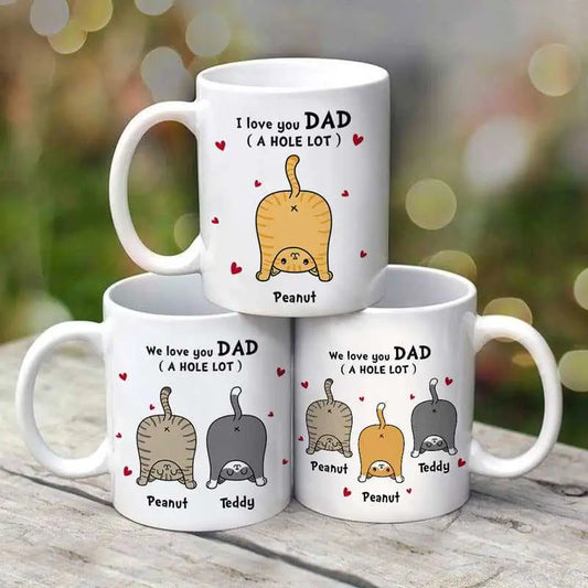 Cat Dad Love You A W-hole Lot Personalized Mug Mug The Next Custom Gift