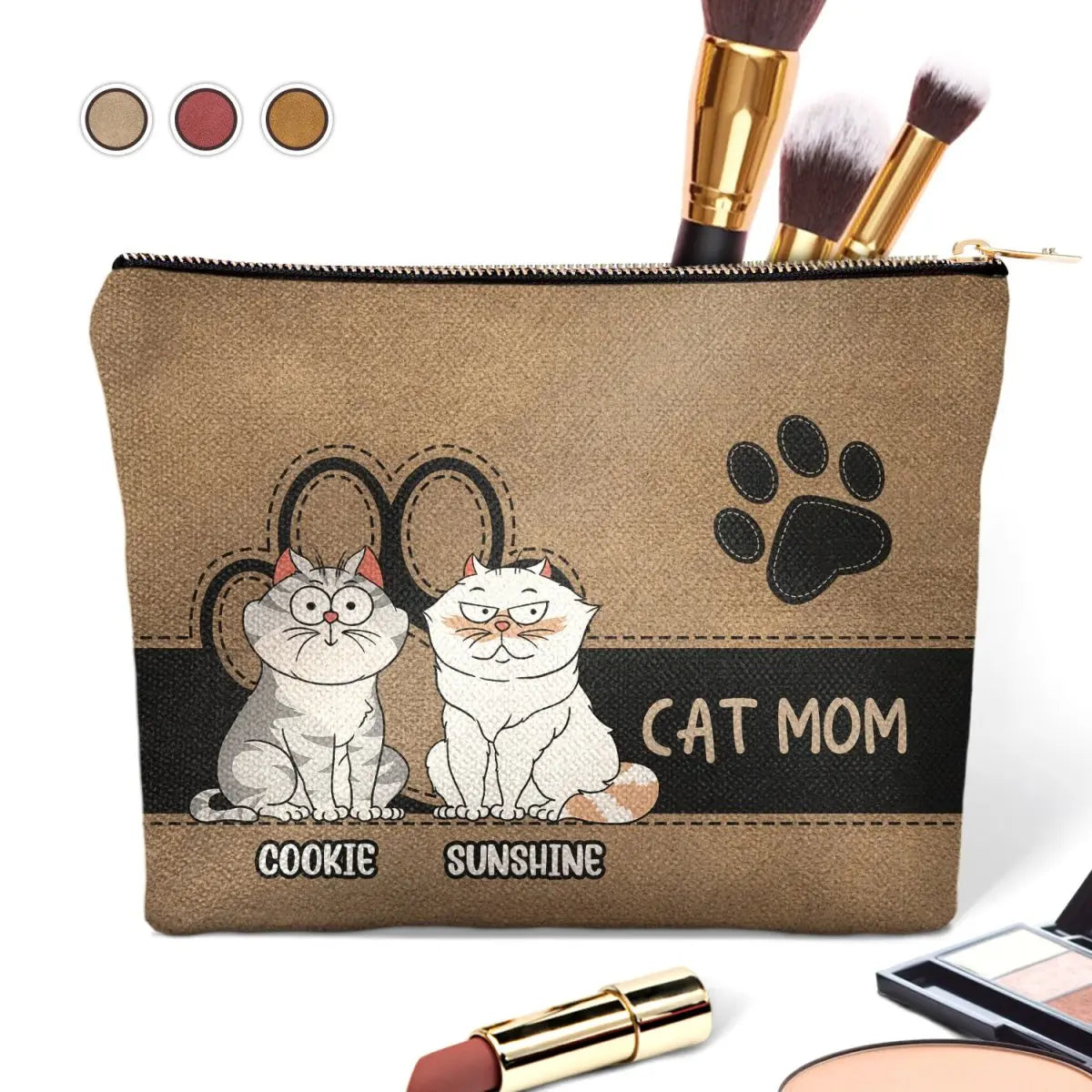 Cat Lover - Cat Mom - Personalized Cosmetic Bag Cosmetic Bag The Next Custom Gift