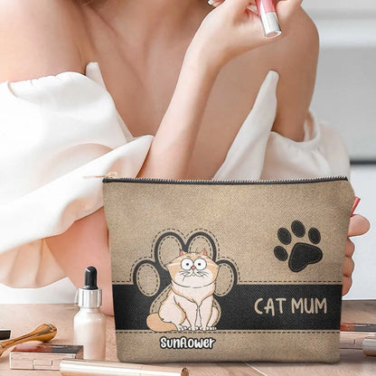 Cat Lover - Cat Mom - Personalized Cosmetic Bag Cosmetic Bag The Next Custom Gift