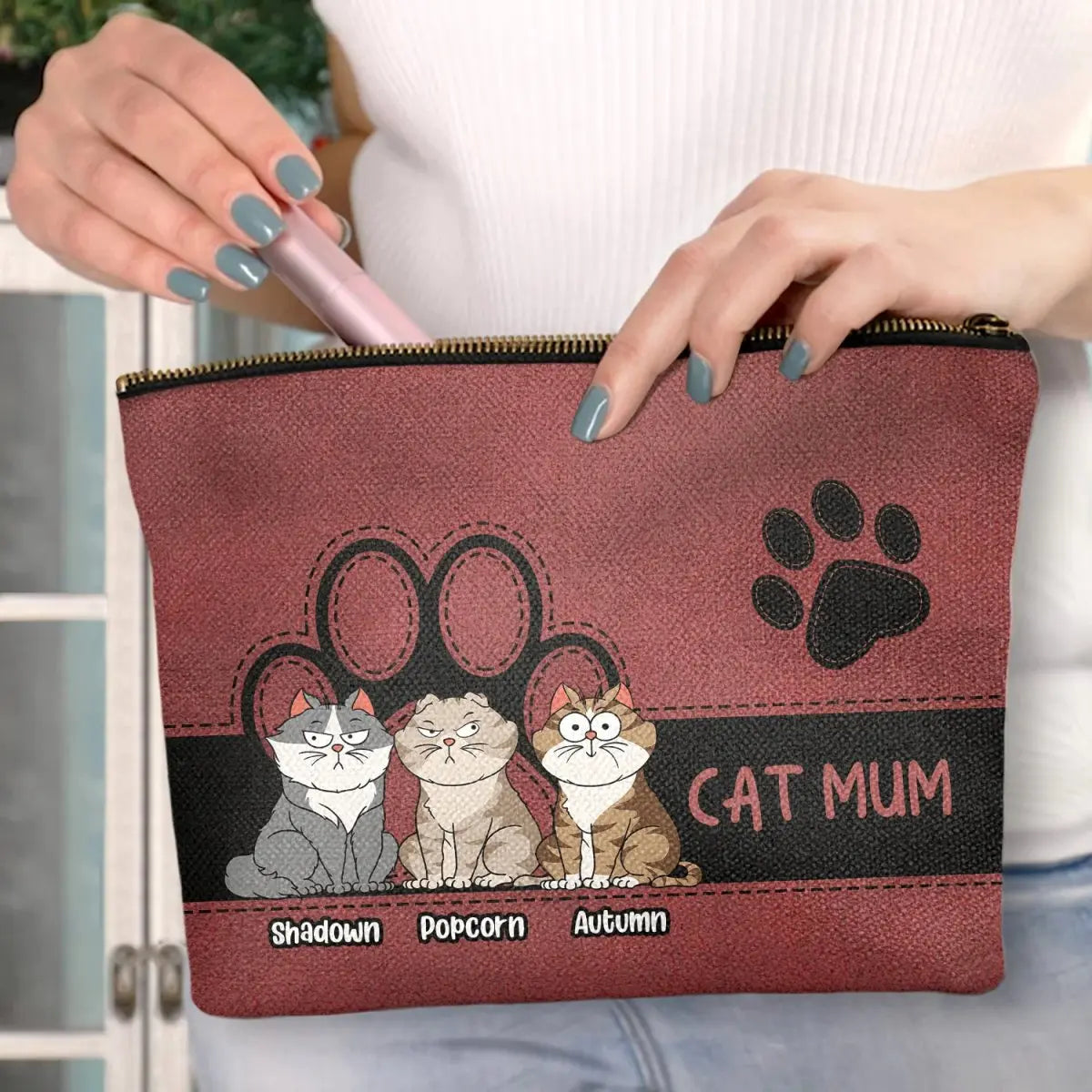 Cat Lover - Cat Mom - Personalized Cosmetic Bag Cosmetic Bag The Next Custom Gift